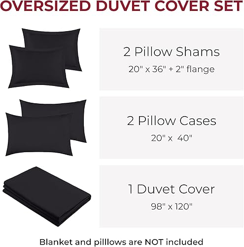 Miniatura 6 de Mellanni Juego de funda de edredón  Juego de ropa de cama de 5 piezas de la colección icónica  Lujo de hotel, extrasuave y refrescante  Microfibra