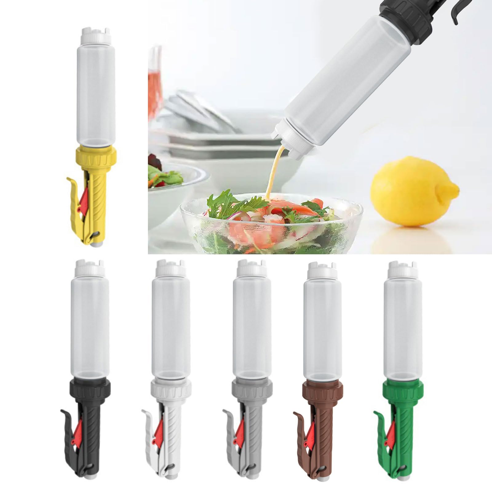 Dispensador de Salsa de Botella de Salsa de Tomate vacía Botella exprimible Colgante portátil de 480 ml para un Acceso fácil y rápido a exprimidor de aderezo para ensaladas