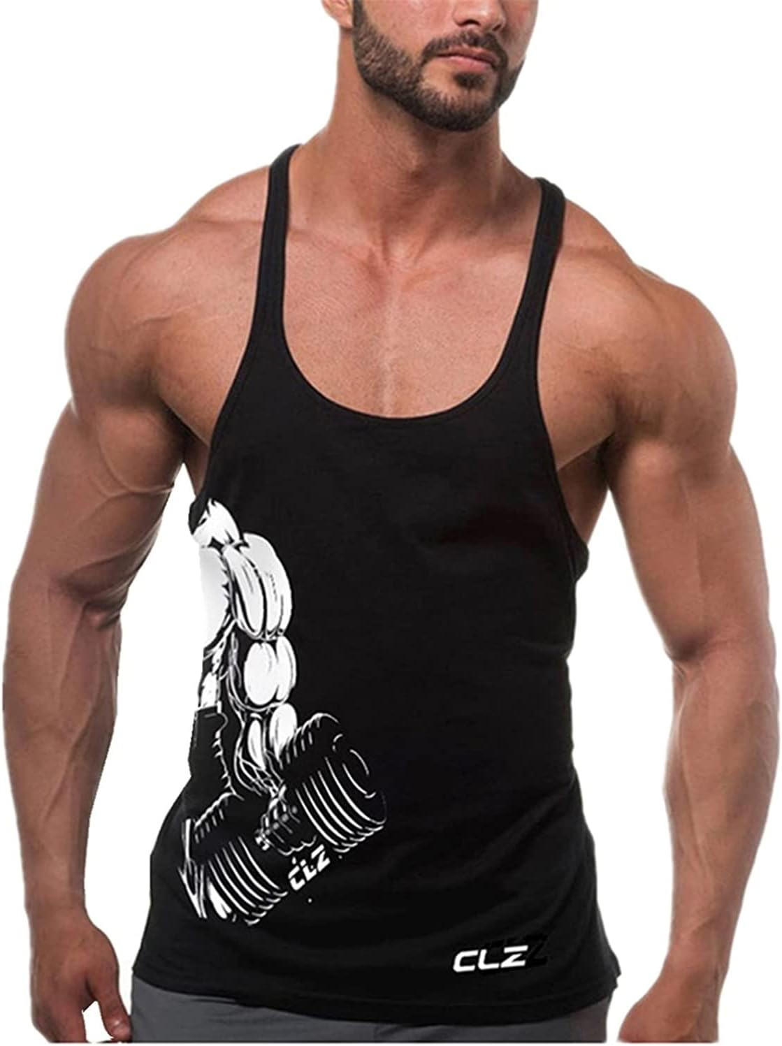 Men's Muscle Stringer Vest Bodybuilding Gym Tank Tops Workout Train Wear Cotton