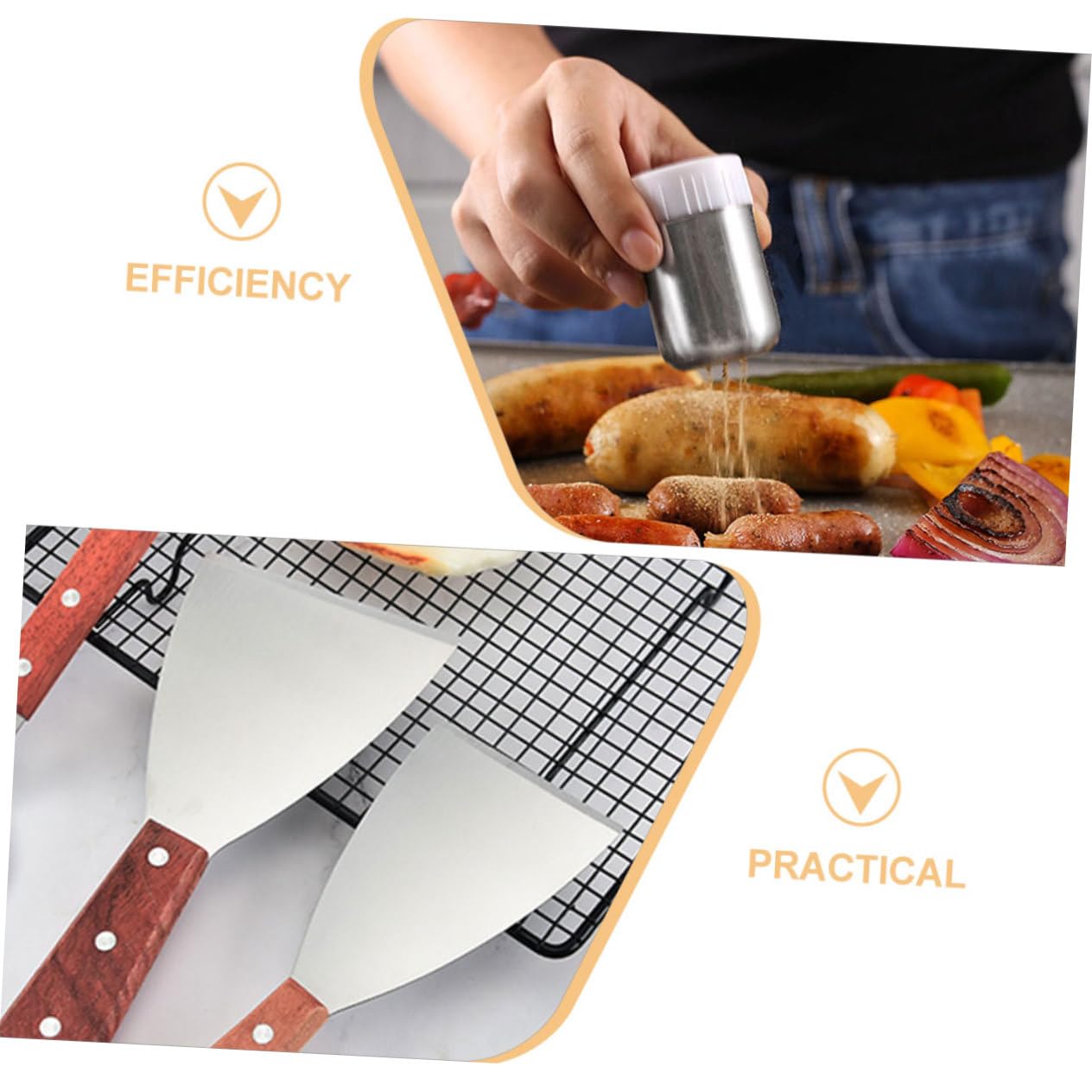 Mikinona Spatola Per Barbecue in Acciaio Inossidabile Pressa Per Carne Da Barbecue Utensili Per Grigliate All Aperto e Bottiglia Condimento Accessori Per