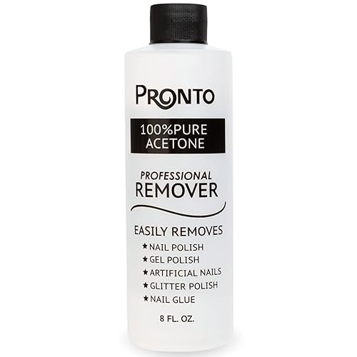 Pronto 100% Acetone Gel Nail Polish Remover - Gel Polish Remover for Nails | Acetone Nail Polish Remover For Nails for Removal of Glue, Gel, Acrylic & Dip | Gel Polish Remover, 8 Fl oz - Acetone - 8 Fl Oz (Pack of 1)