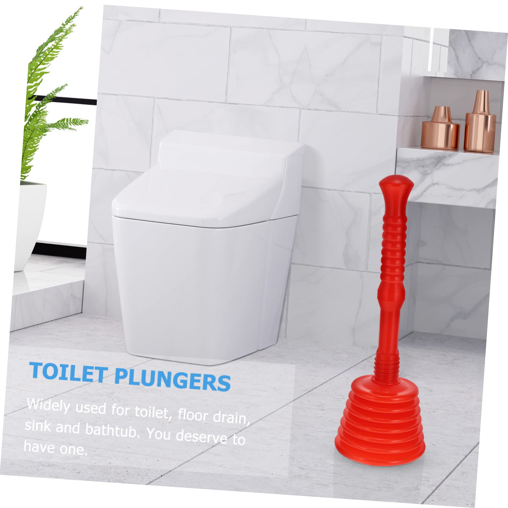 VILLCASE 2 Set Dragaggio per La Pulizia della Pelle Plungatori di Aspirazione Fogna Closestool Sturalavandini da Bagno Gomma da Cancellare Rosso 2 Pezzi * 2