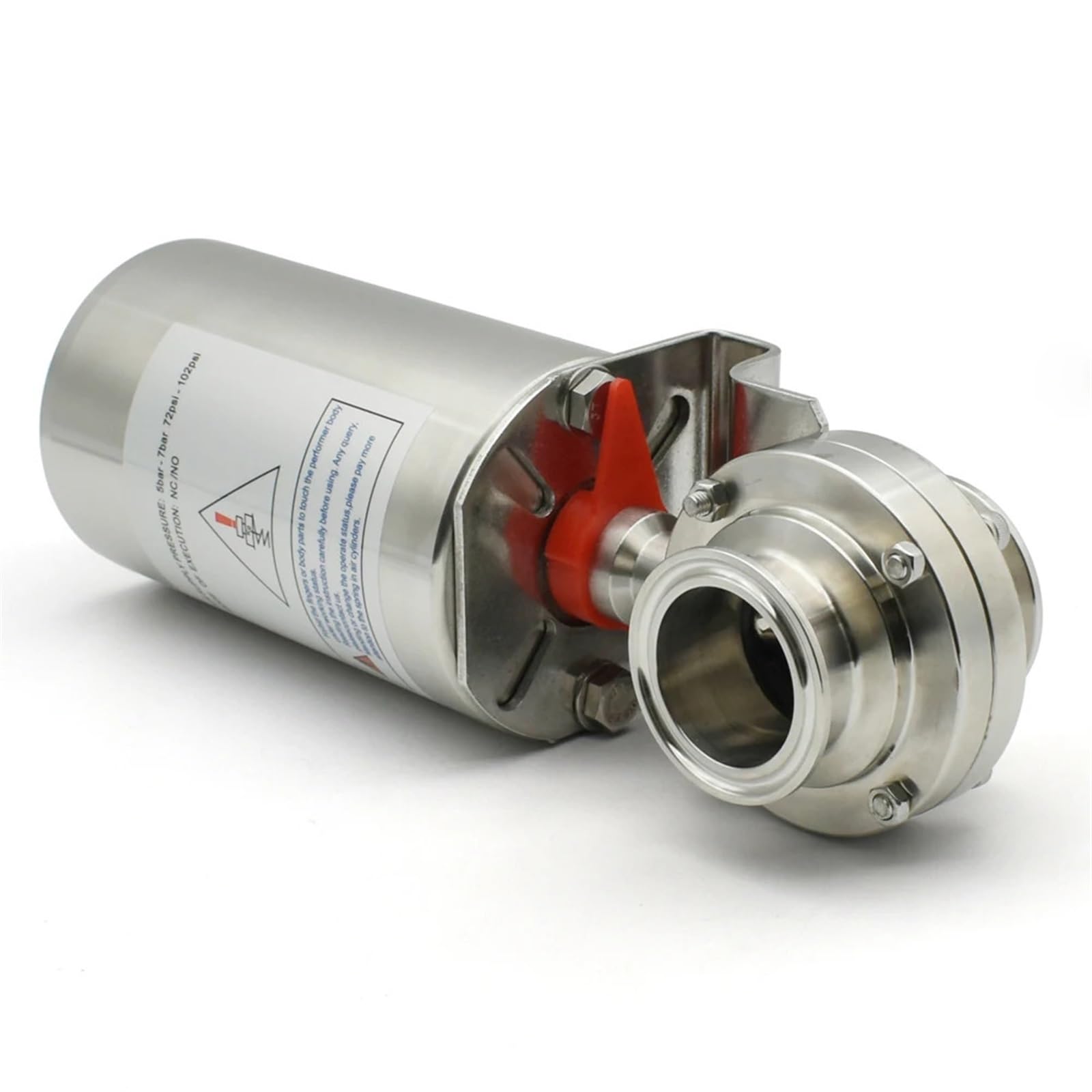 Pionowy pneumatyczny zawór motylkowy ze stali nierdzewnej SS304/316L o średnicy zewnętrznej 19-108 mm (108 mm Ferrule Od119,SS304)