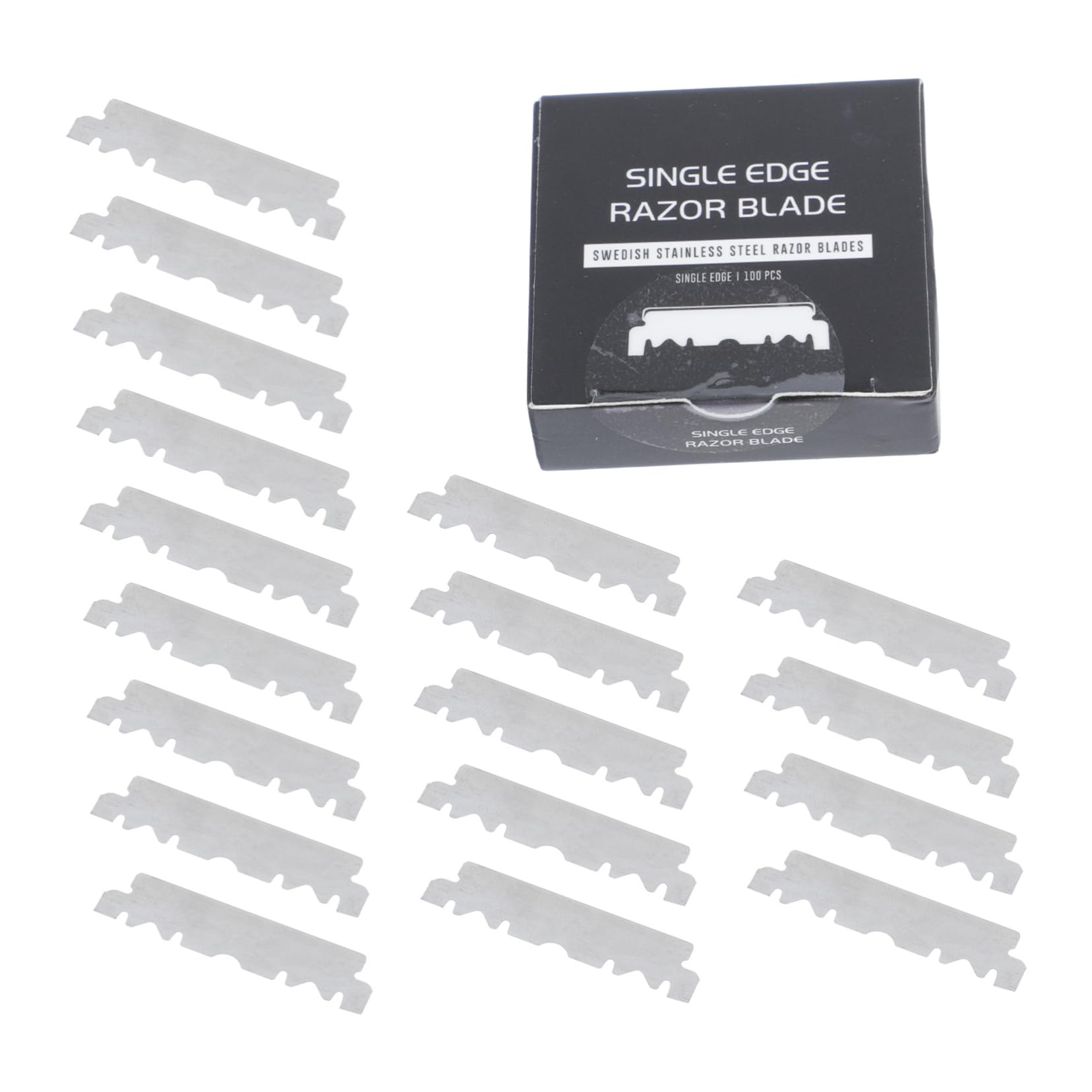 NULYLU 4sets Stainless Steel Face Cutter Barber Face Cutter One Blade Razor Double Edge Razor Blades Skid 100pcs*4