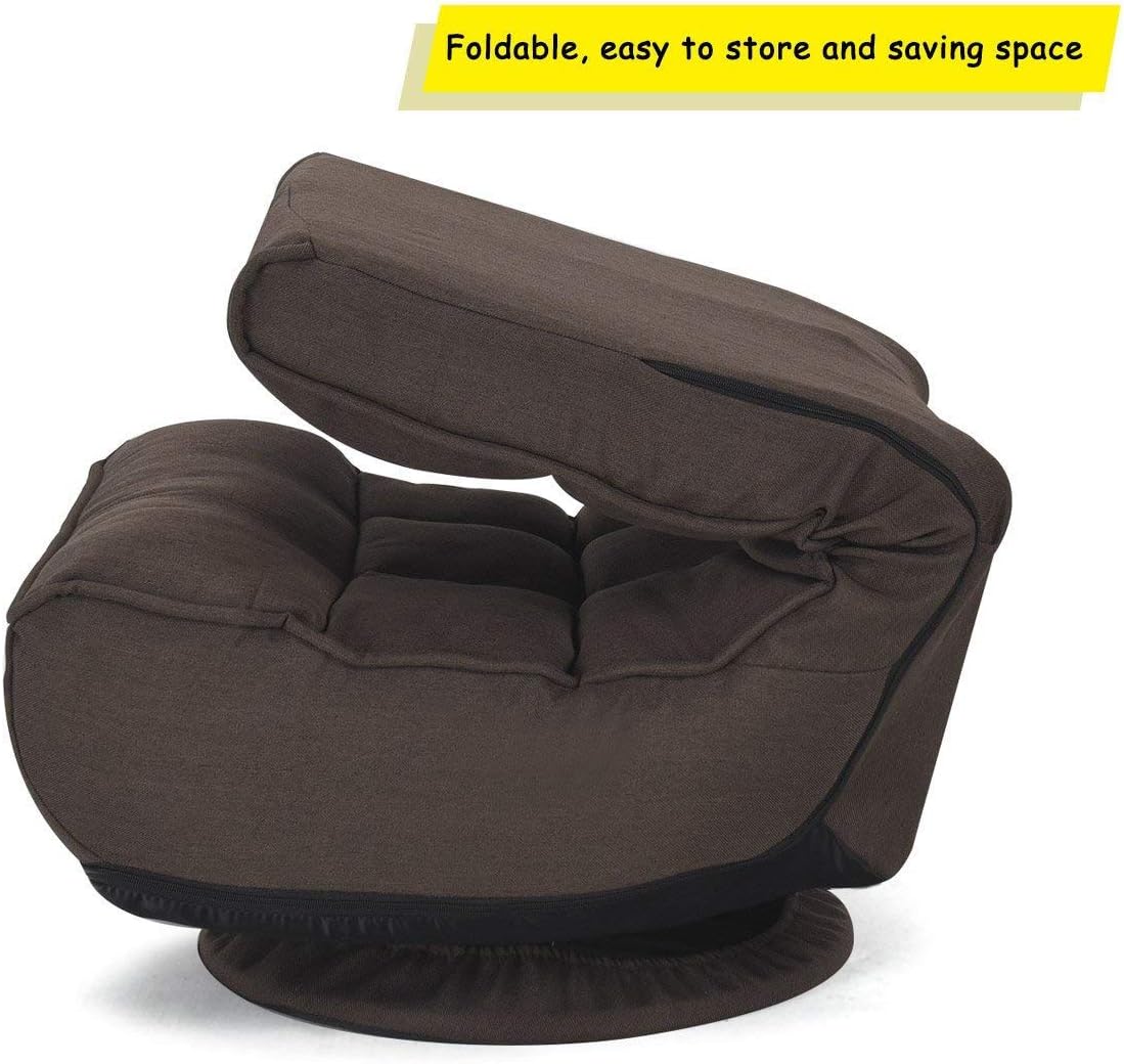 Casart 360 Degree Swivel Game Chair Folding 4-Position Adjustable Floor Lazy Sofa Chair