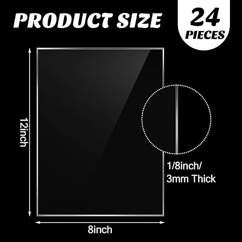 Miniatura 3 de 24 hojas de acrílico transparente de 18 pulgadas de grosor panel acrílico con películas protectoras para marco marco de fotos manualidades proyectos