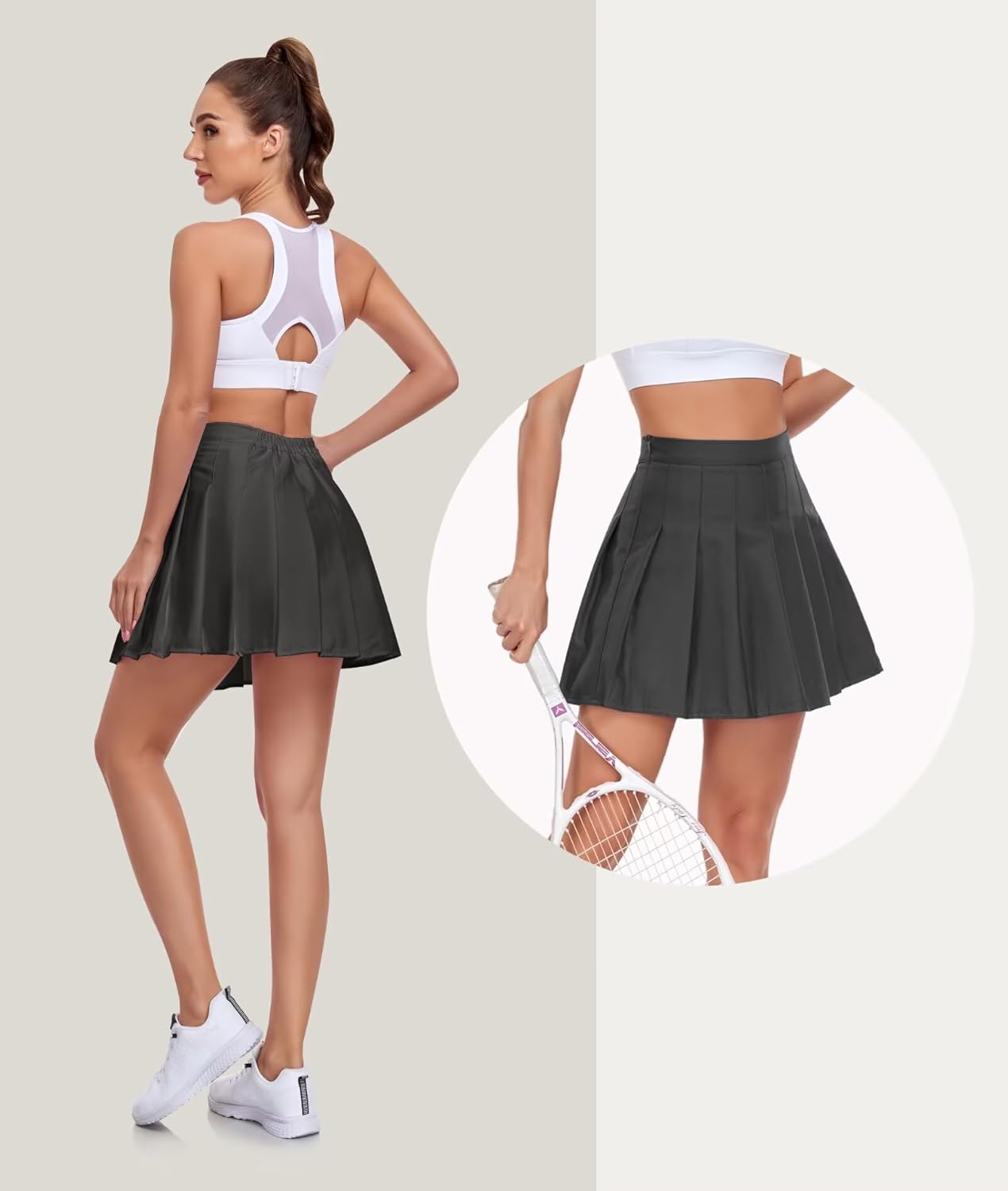 Womens Girls Pleated Tennis Skirts High Waisted A-line Skirt School Uniform Athletic Golf Skorts with Shorts,2T-4XL - Image 4