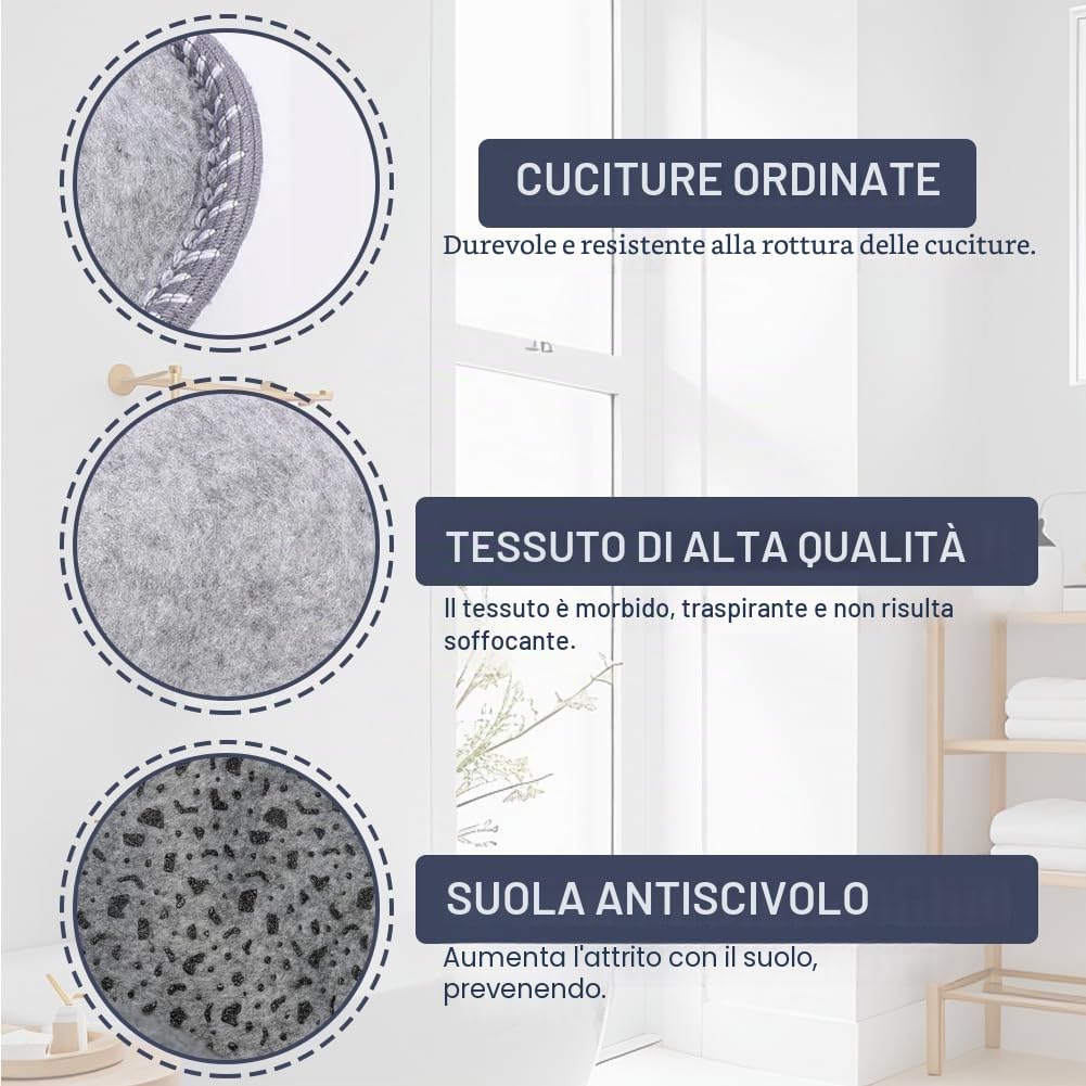 FARYODI Set di 6 paia di pantofole in feltro con custodia, misure 36-45, per casa, camera da letto, bagno, hotel o uso commerciale