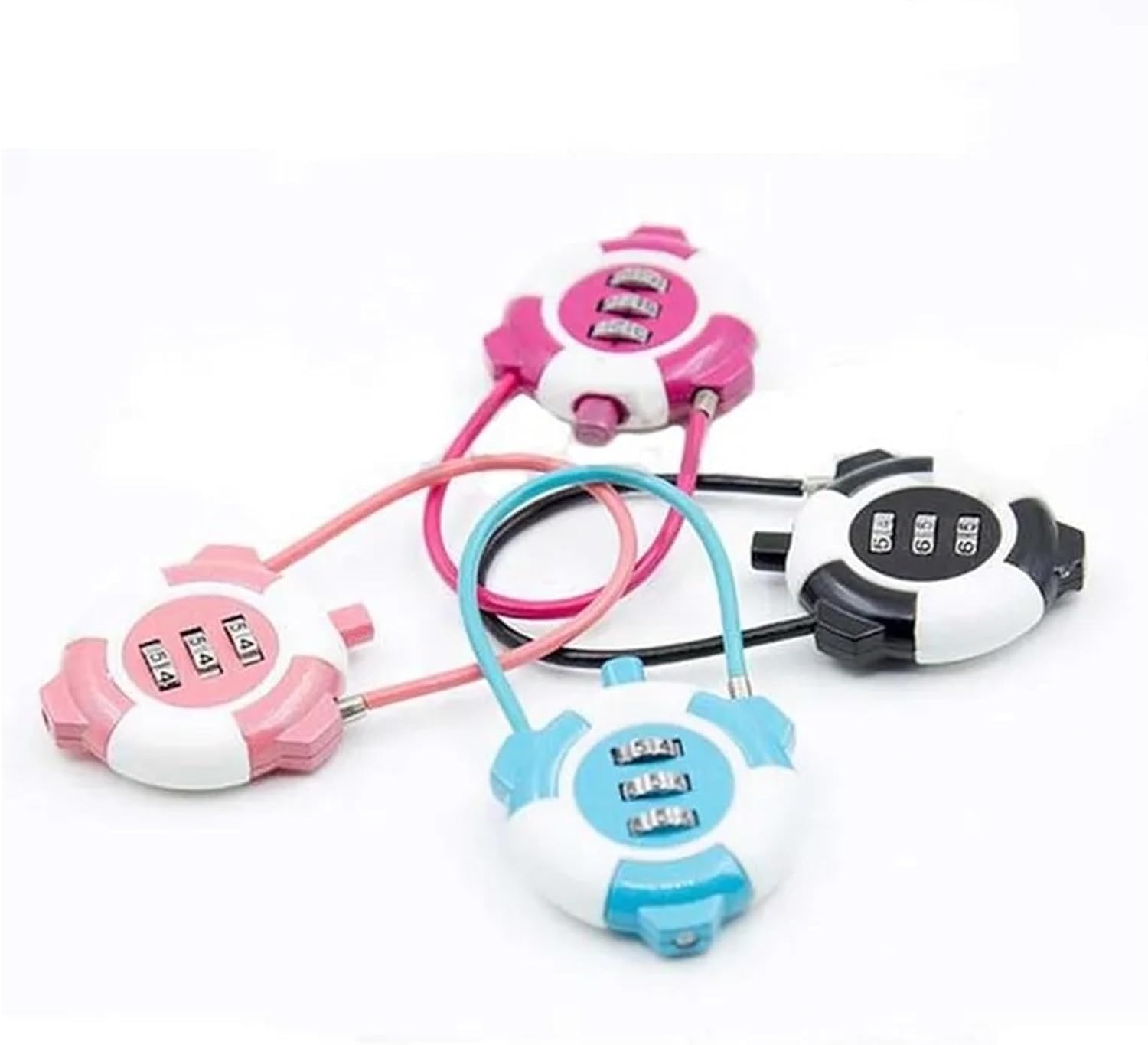 Color Code Combination Padlock Digital Password Lock Wirerope for Door Cabinet Box Game Luggage Rarelock ZS19 1Pcs(Rose Red)