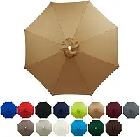 Cobertura de substituição para guarda-sol de 2 m/2,7 m, capa de substituição para guarda-chuva de pátio, 6/8 costelas para mesa ao ar livre, jardim, praia, piscina