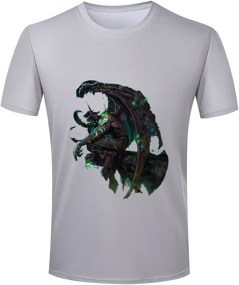 JASDDIS World of warcraft Demon hunter illidan 3 D Printing Fashion T-shirt Black