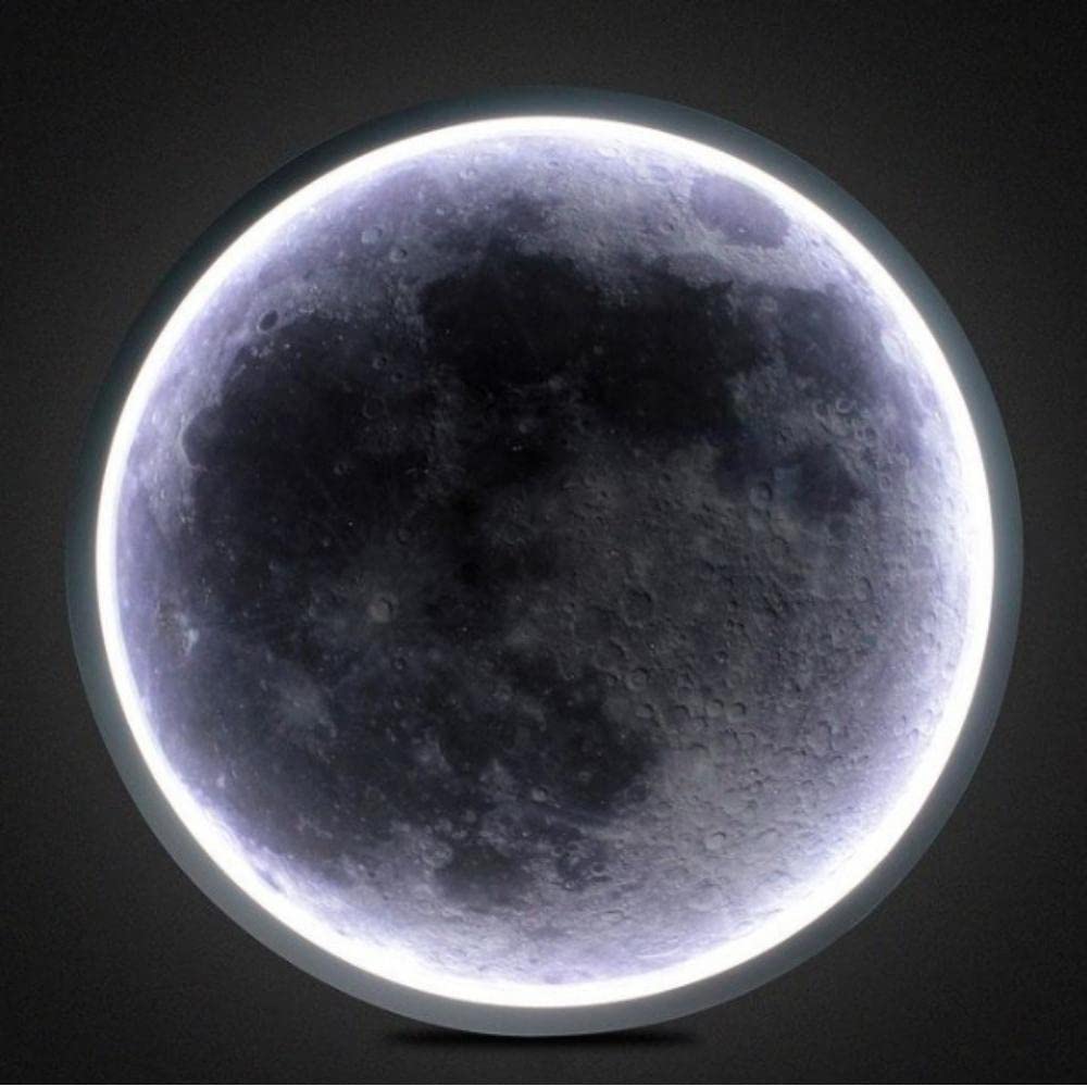 Luna - Lampada da parete a LED, luce soffusa in stile nordico, lampada da parete con telecomando, a risparmio energetico