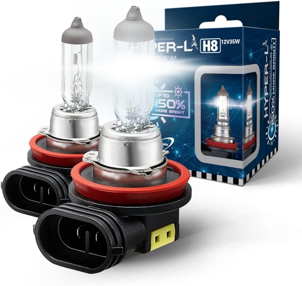 H8 Hyper-L Plus 150% brighter Fog Beam Replacement Headlight Bulb, 2 pack