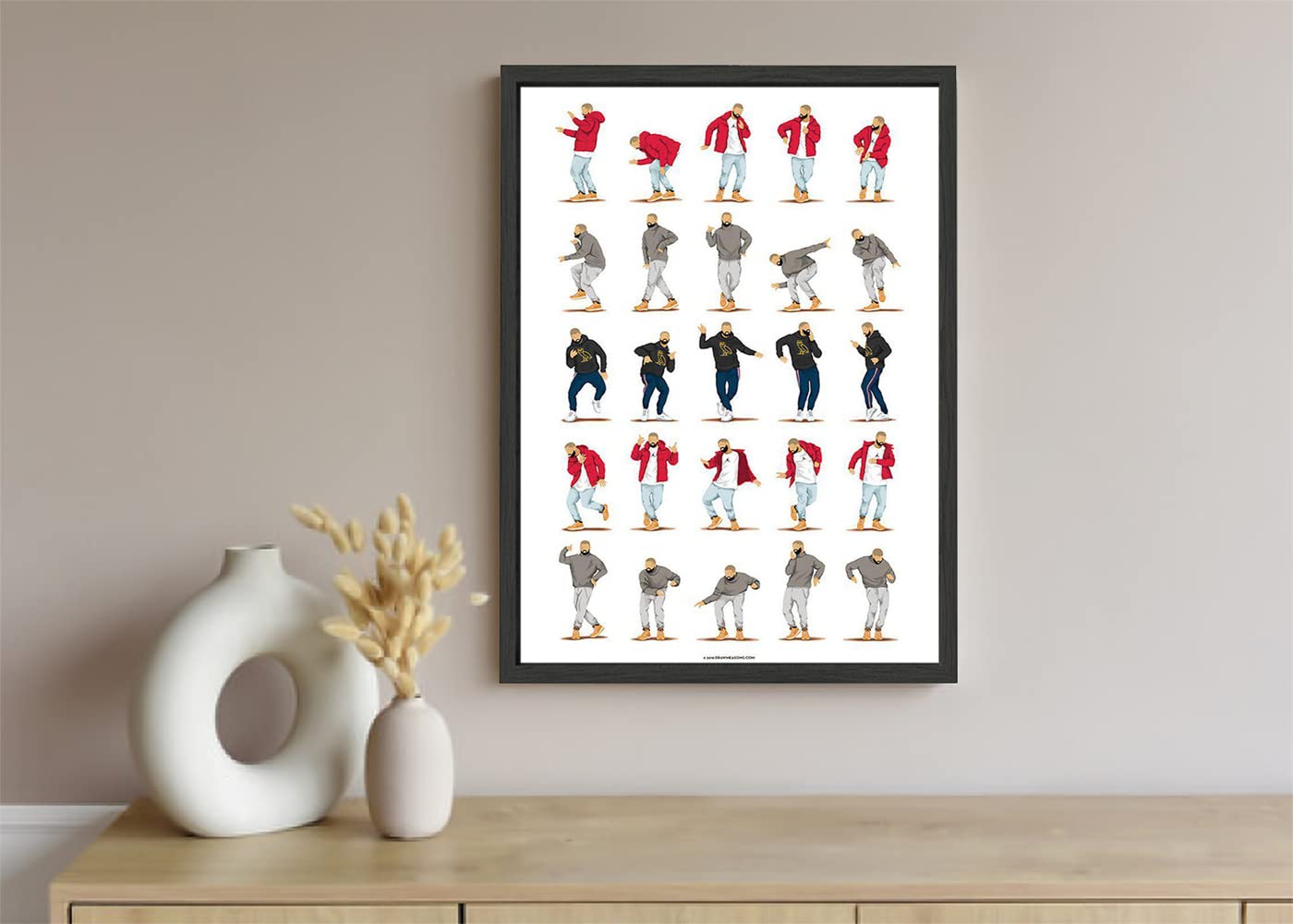 VERRE ART Printed Framed Canvas Painting for Home Decor Office Wall Studio Wall Living Room Decoration (10x14inch Black Floater) - Hotline Bling