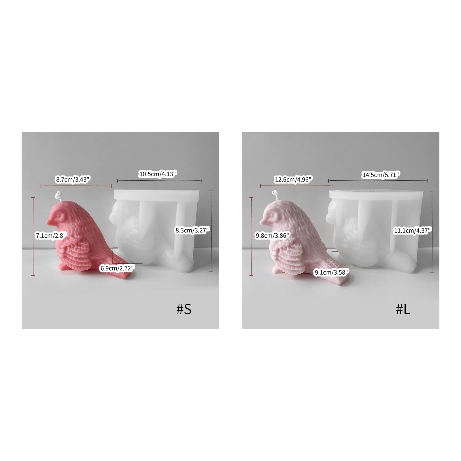 Molde epoxi para decoración de pájaros de Navidad, hecho a mano, velas de cera y jabón, moldes para decoraciones para hacer silicona