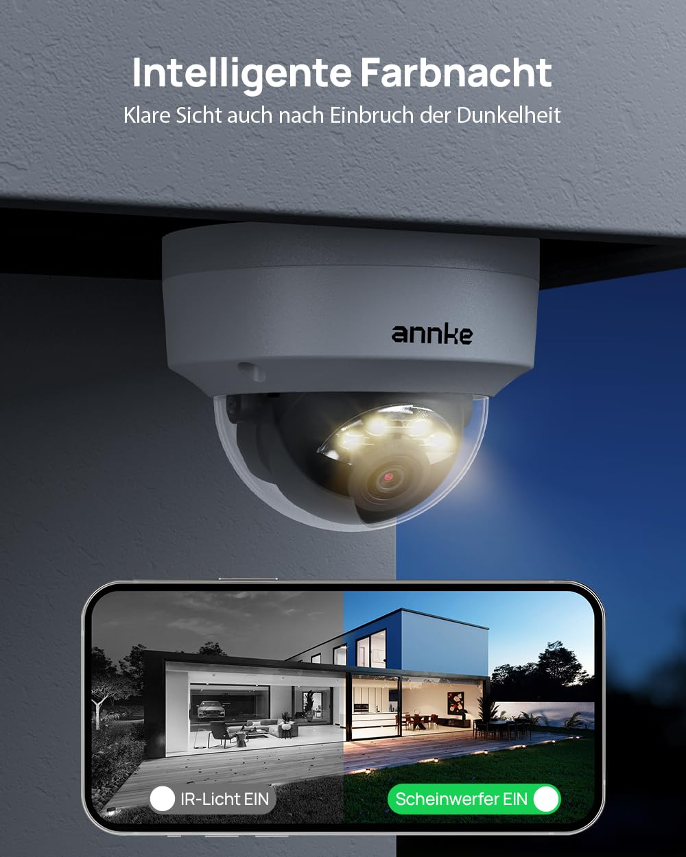 ANNKE 4K Überwachungskamera Set, 8X 8MP PoE IP Kameras und 16-Kanal NVR mit 4TB HDD, KI Personen und Fahrzeugerkennung, 24/7 Aufnahme, 30M Farbnachtsicht für Innen & Außeneinsatz, IP67 Wasserdicht