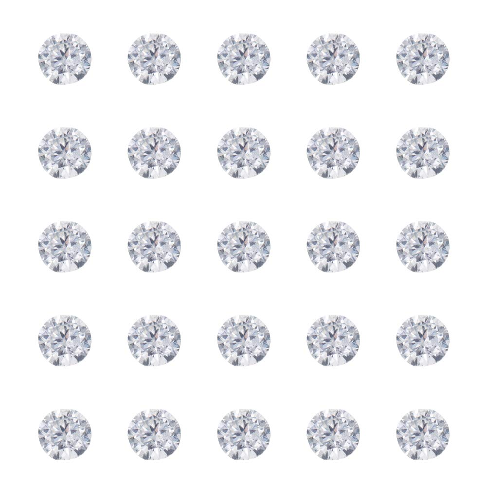 NBEADS 1000 Pcs Faceted Clear Diamond Cubic Zirconia Cabochons 2mm, Grade A