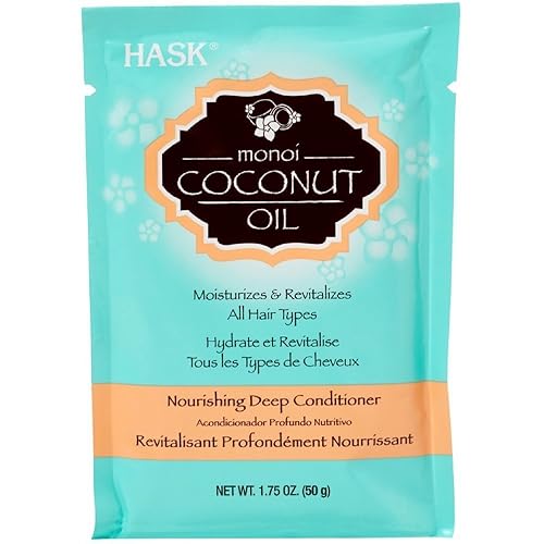Hask Acondicionador nutritivo profundo de aceite de coco Monoi 1.75 oz (paquete de 6)