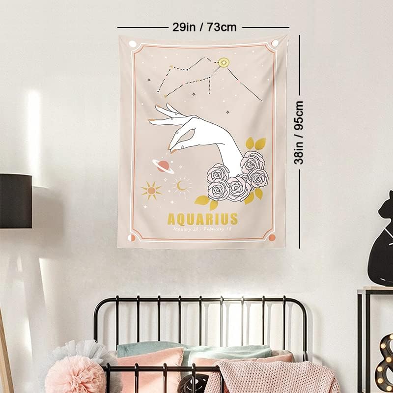 Miniatura 5 de Kanora Tapiz de tarot de mano mágica, tapiz de adivinación de astrología, tapiz de constelación, tapiz de flores de sol y luna, tapiz estético para