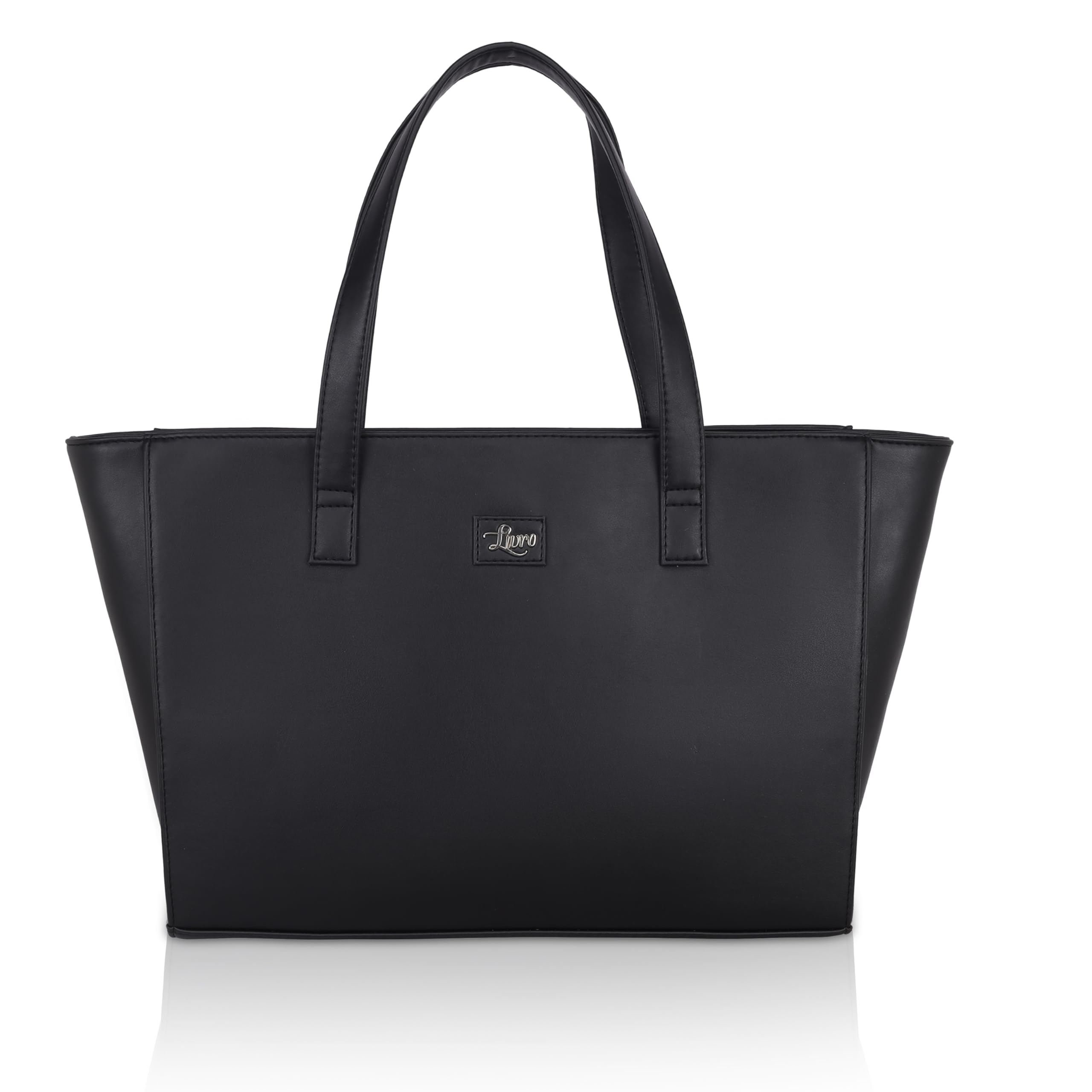 LIVRO Vegan Leather Womens Office Bag | Spacious 15 Inch Laptop Bag for Women | Perfect for Meetings, Travel, and Shopping | Stylish Laptop Tote for Women | Professional Chic Bag (Black) (B0D3ZGYN9H) Amazon Price History, Amazon Price Tracker