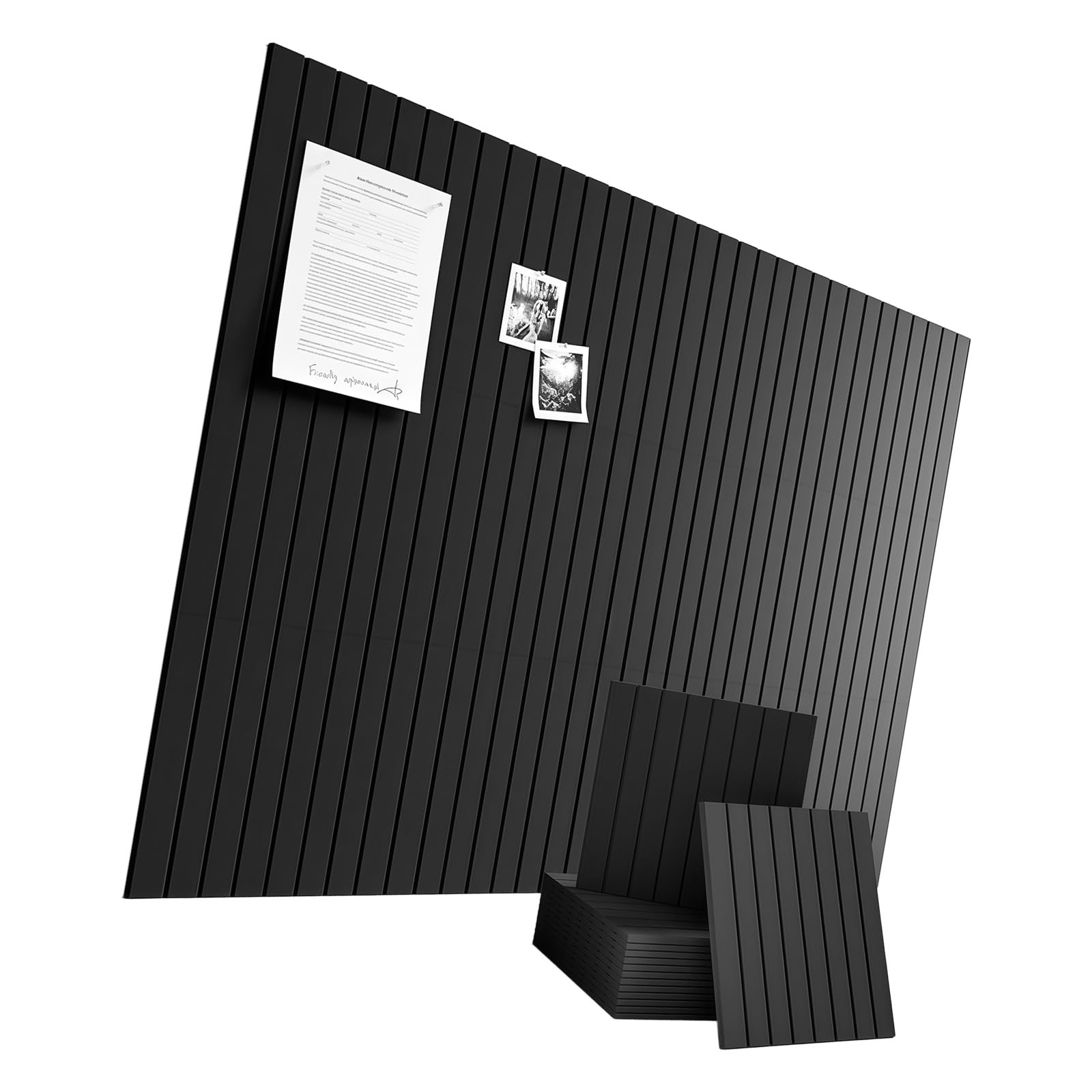 HGENAHGTF Felt Bulletin Board Cork Board Alternative Push Pin Boards Cork Boards Felt Wall Tiles with Slats Wall Paneling Offices Alternative