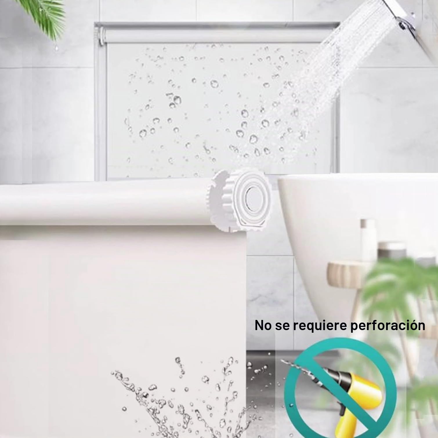 Estores para Ventanas Sin Taladrar,Persianas Enrollables Interior,Poliéster de Tela Blanca,Estor Opacos Térmico,para Ventana,Casa y Oficina,Personalizado,Ancho x Alto (110cm x 120cm)