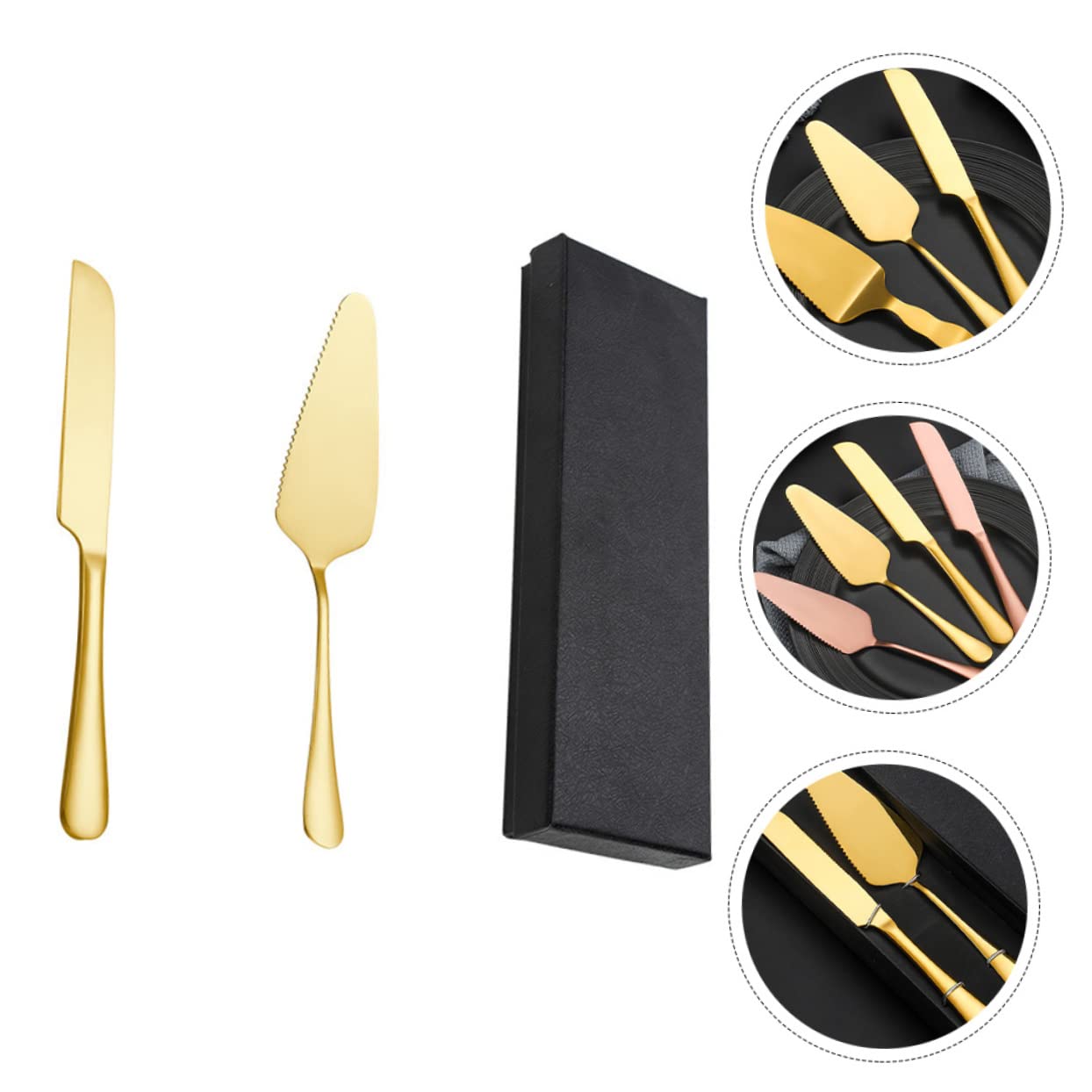 COLLBATH 1 Set Cake Cutting Set with Spatula for Weddings and Anniversaries and Easy to Clean Cake Cutter and Server for Parties