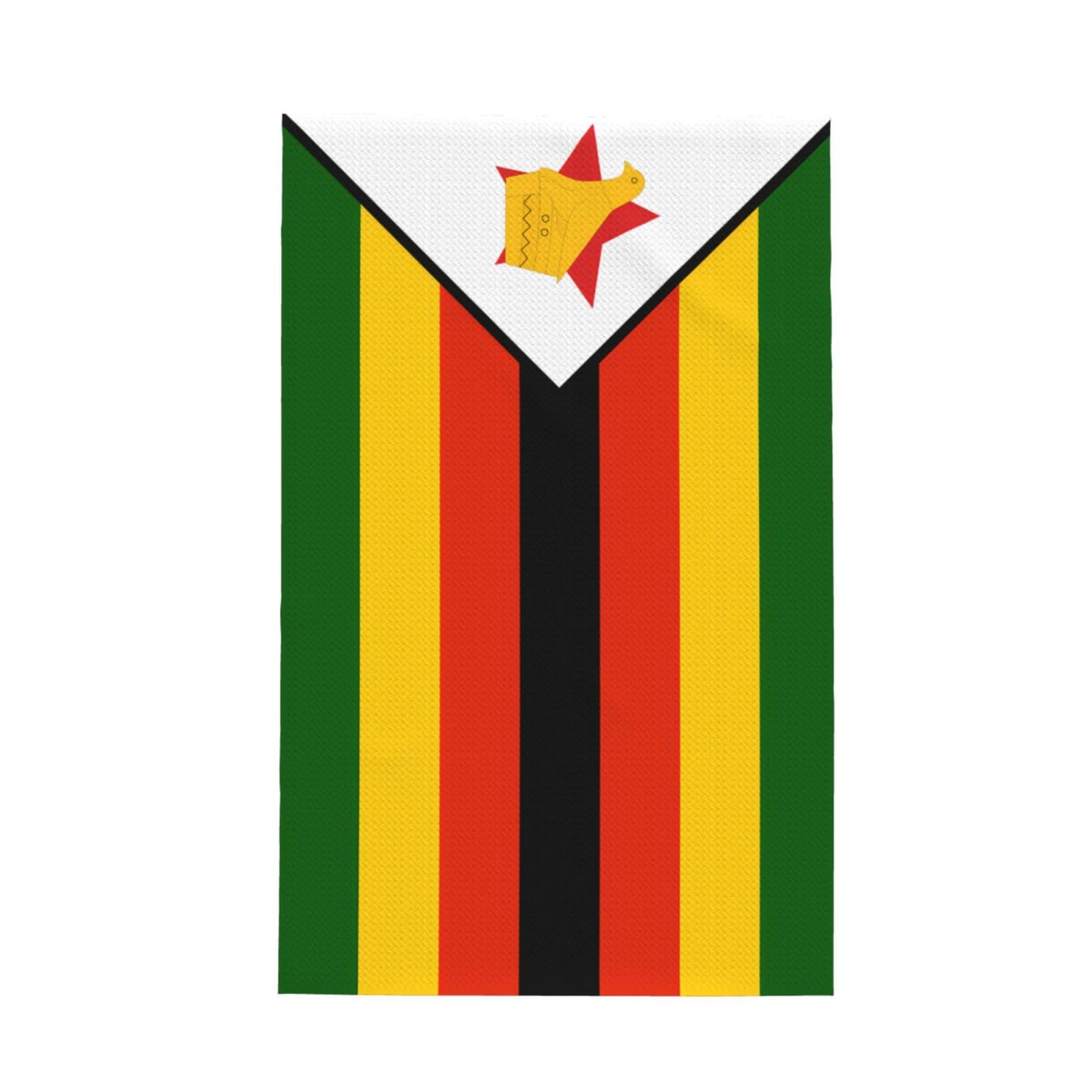 SXZVVBN Flag of Zimbabwe Super Absorbent Microfibre Waffle Towels Fast Drying Dish Cloths Home Cafe Barista