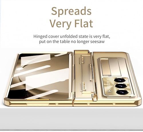 Miniatura 4 de Funda transparente para Samsung Galaxy Z Fold 5 con soporte para bolígrafo S y bolígrafo, diseño de una pieza con protección de bisagra, funda