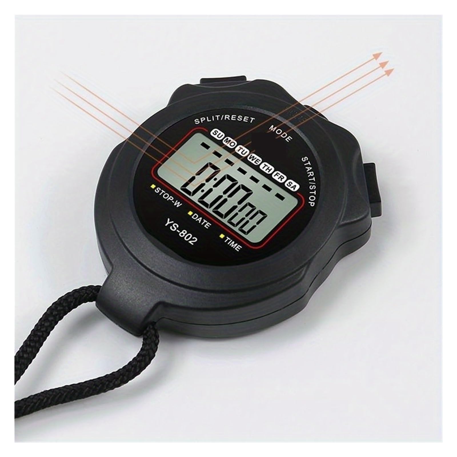Aerobics Referee Competition Special Tools Stopwatch Timer Training Physical Education Teacher Track And Field Running Precision Timing(BLACK)