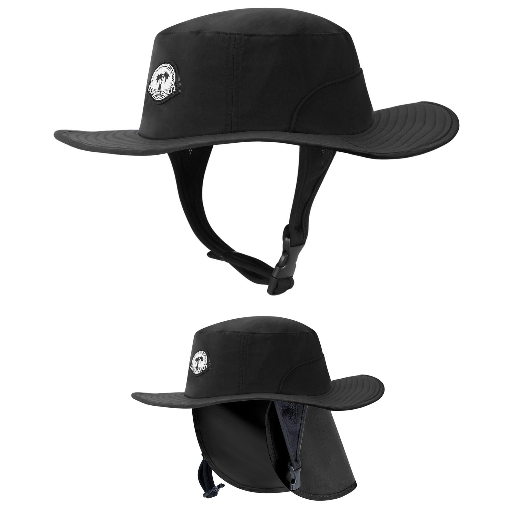 Tontron Cappello da surf con sottogola e patta per il collo, per surf, SUP, kayak e sport acquatici