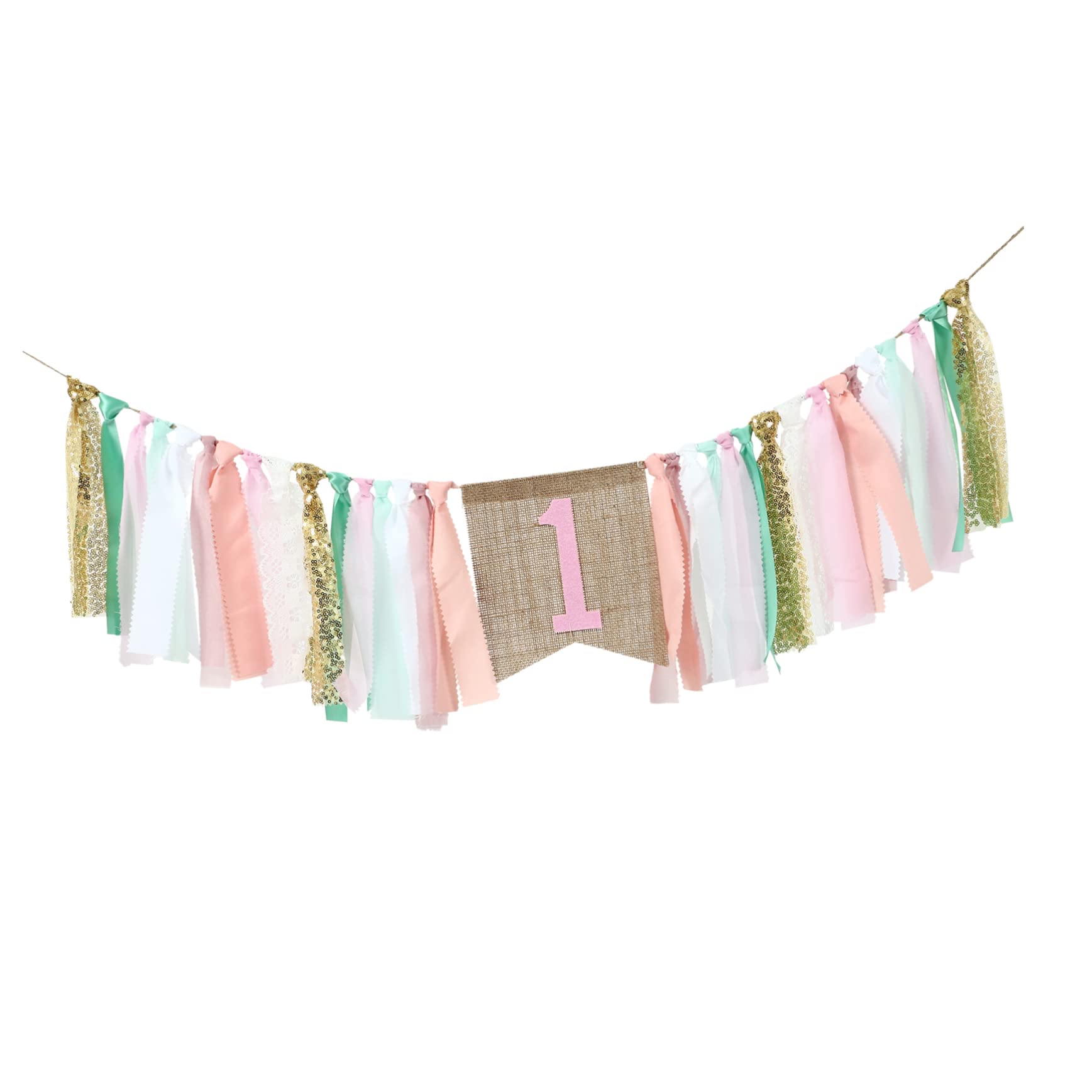 Bannière anniversaire 4 pièces pour décoration murale pastel