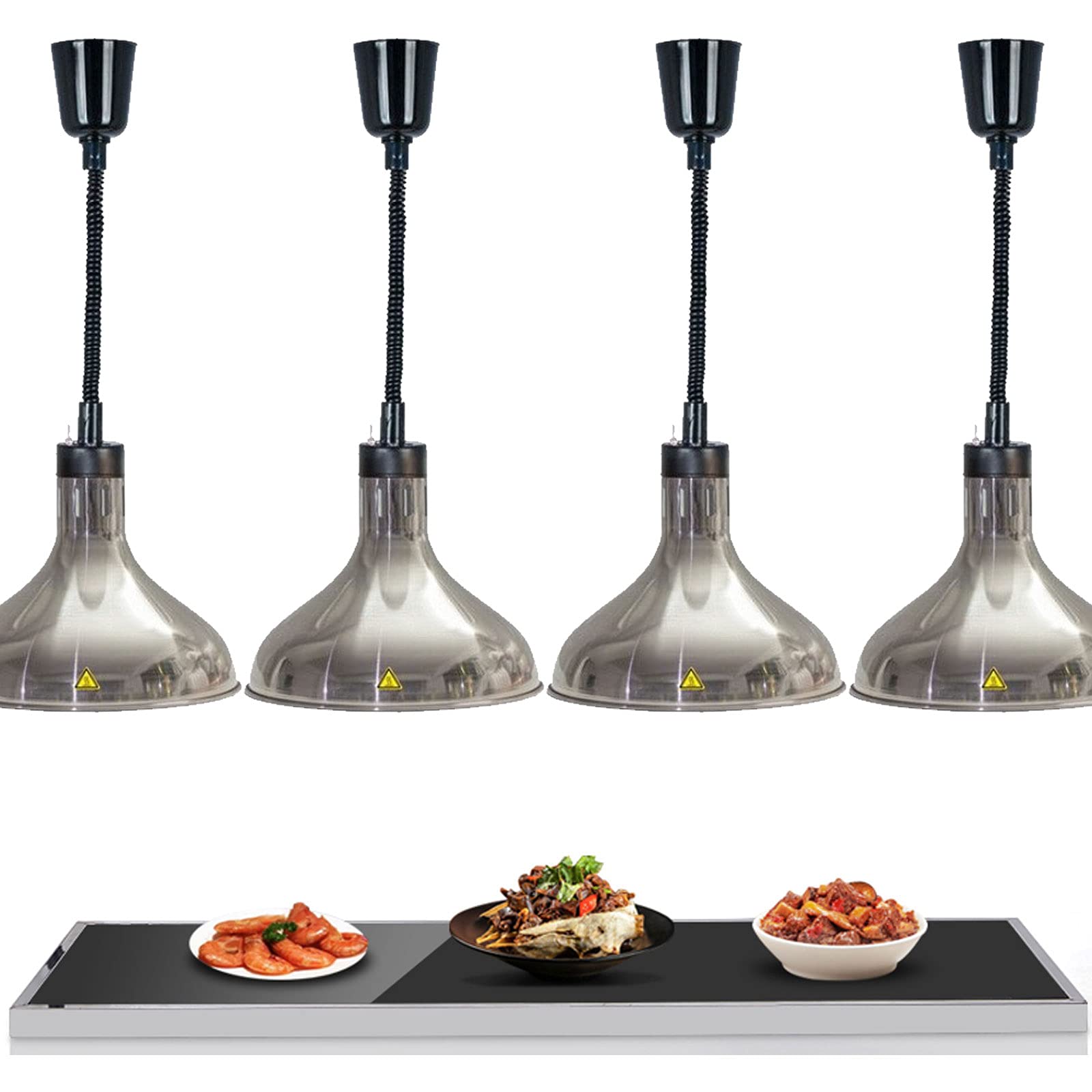 Lampe chauffante alimentaire suspendue pour buffet de cuisine avec câble réglable 60-180 cm