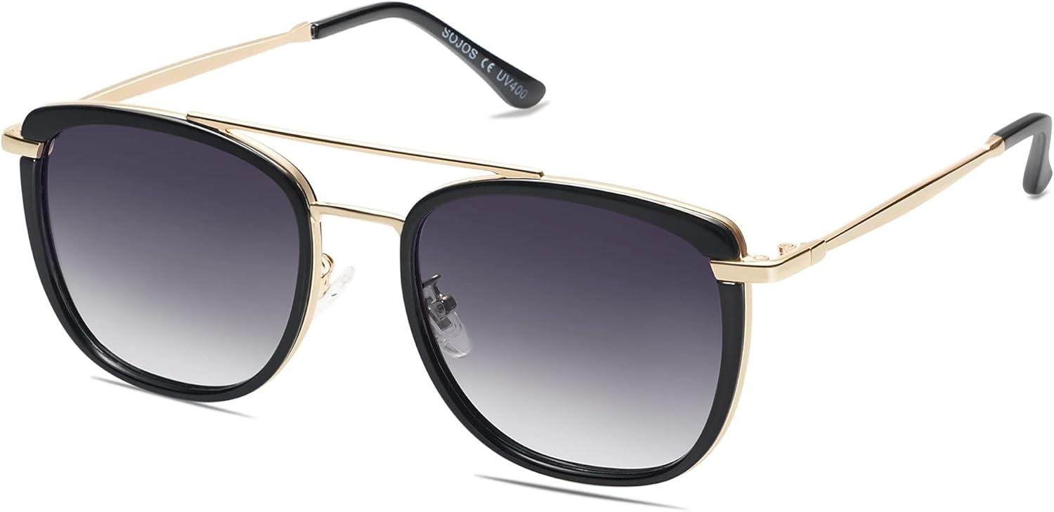 SOJOS Retro Aviator Square Polarized Sunglasses For Women Men,Vintage Women's Sun Glasses Shades UV400 SJ2180 - Image 3