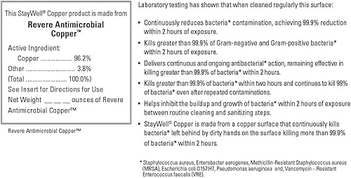 Miniatura 8 de StayWell Llavero de clip giratorio de cobre con dije de placa de perro de cobre, fabricado en los Estados Unidos, 99.94% de cobre puro, propiedades