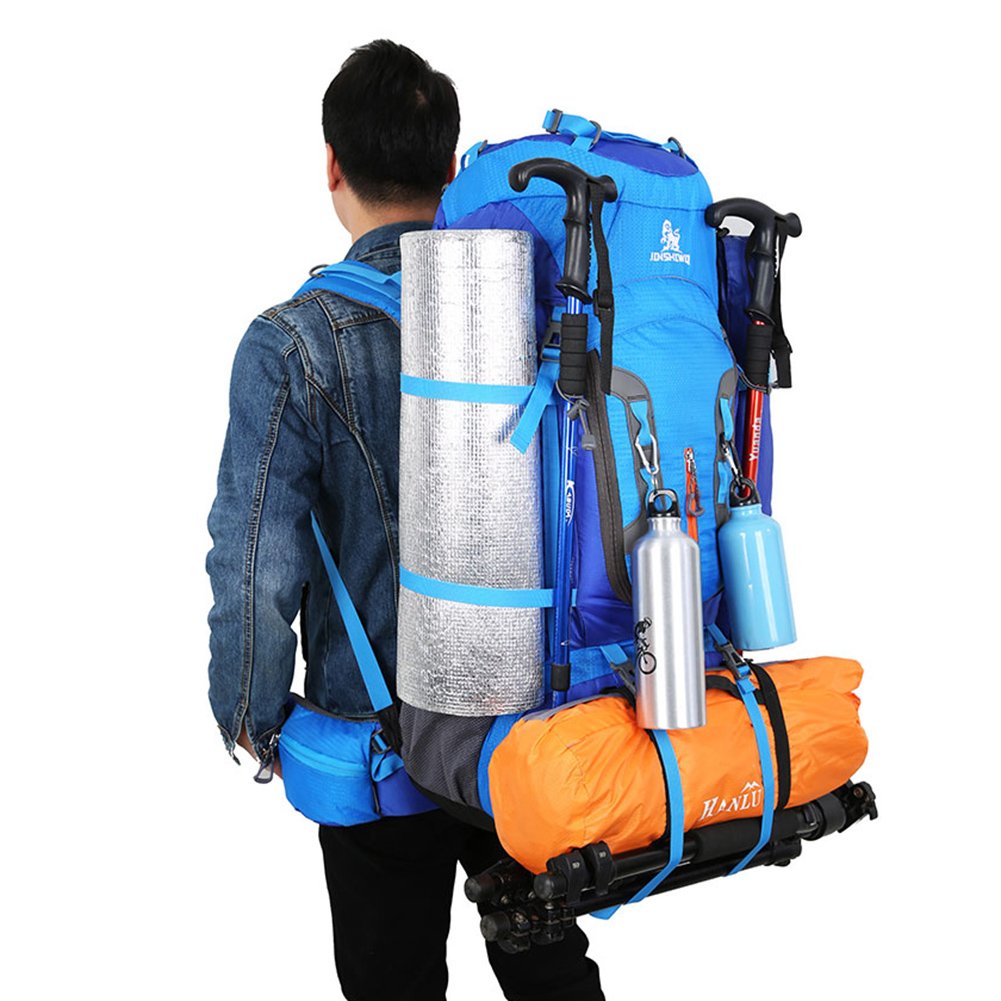 Jian ya na al aire libre Montañismo gran capacidad 80lwaterproof transpirable Suspensión Soporte Mochila Ciclismo y Senderismo Mochila con cubierta para la lluvia