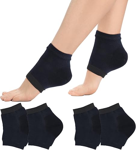 Sibba 2 pares de calcetines de talón de gel, calcetines suaves hidratantes para tratamiento de talón agrietado, ventilar calcetines de punta