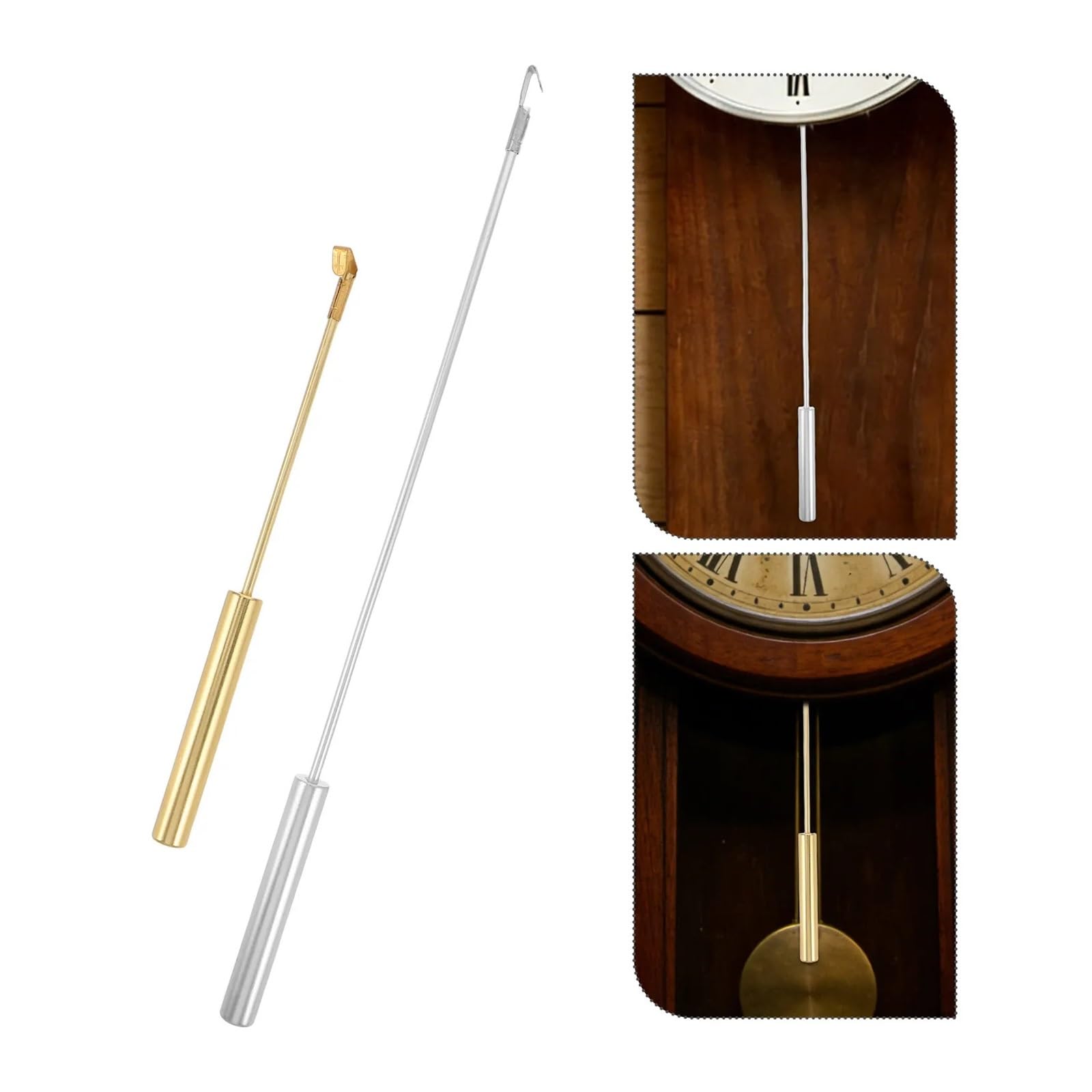 Yeobezn clock pendulum replacement 2Pcs Quartz Wall Clock Pendulum Replacement Alloy Metal Clock Repair Parts Retro Mechanical DIY Accessories Pendulum Decoration(Silver)
