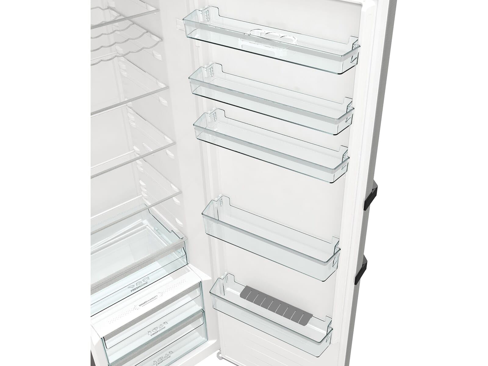 Gorenje R 619 DAXL6 Réfrigérateur/AdaptTech/FreshZone/Refroidissement par circulation d'air, écran LED, 398 l, 185 cm, classe d'efficacité énergétique D/acier inoxydable