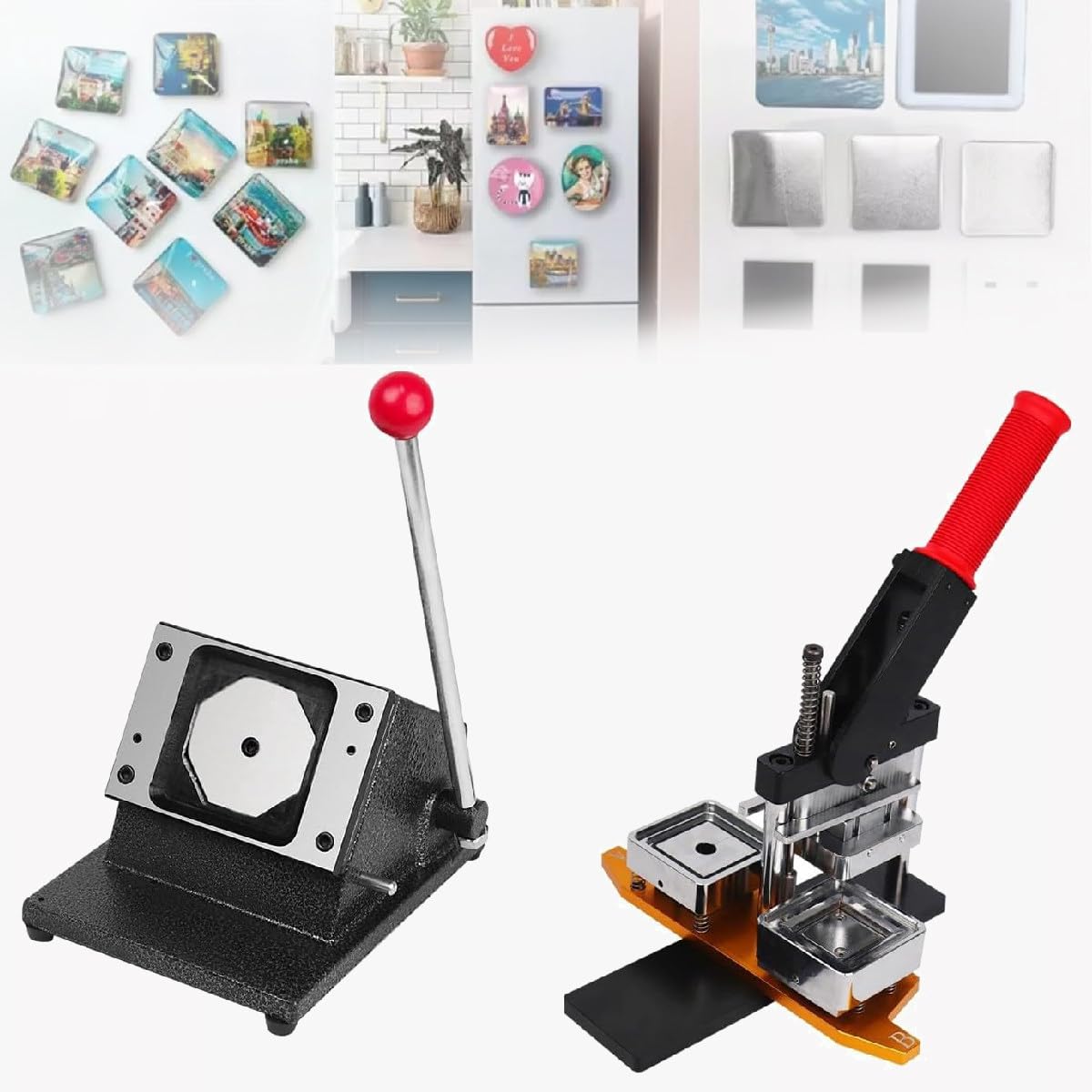 Zestaw do robienia magnesów na lodówkę z obcinaczem do papieru i materiałami, magnesy fotograficzne DIY do dekoracji wnętrz i prezentów