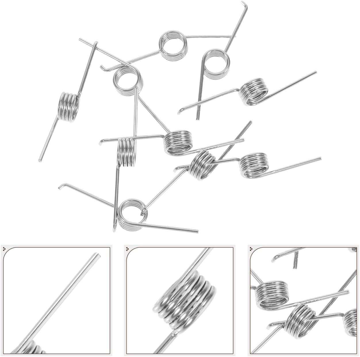 10 pack Trash can Lid Hinge Springs Metal Garbage Bin Lid Repair Parts Tiny Torsional Spring Replacement for Trash can Easy Install Accessory for Waste Bins