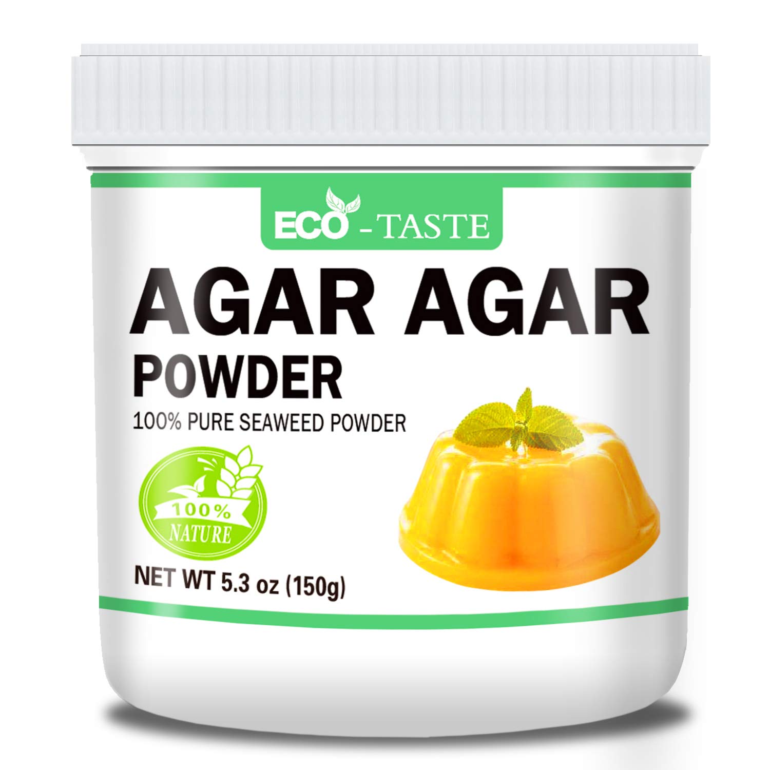 Agar Agar en polvo, 5.3 onzas (5.29 oz), 100 Algas marinas naturales Comida