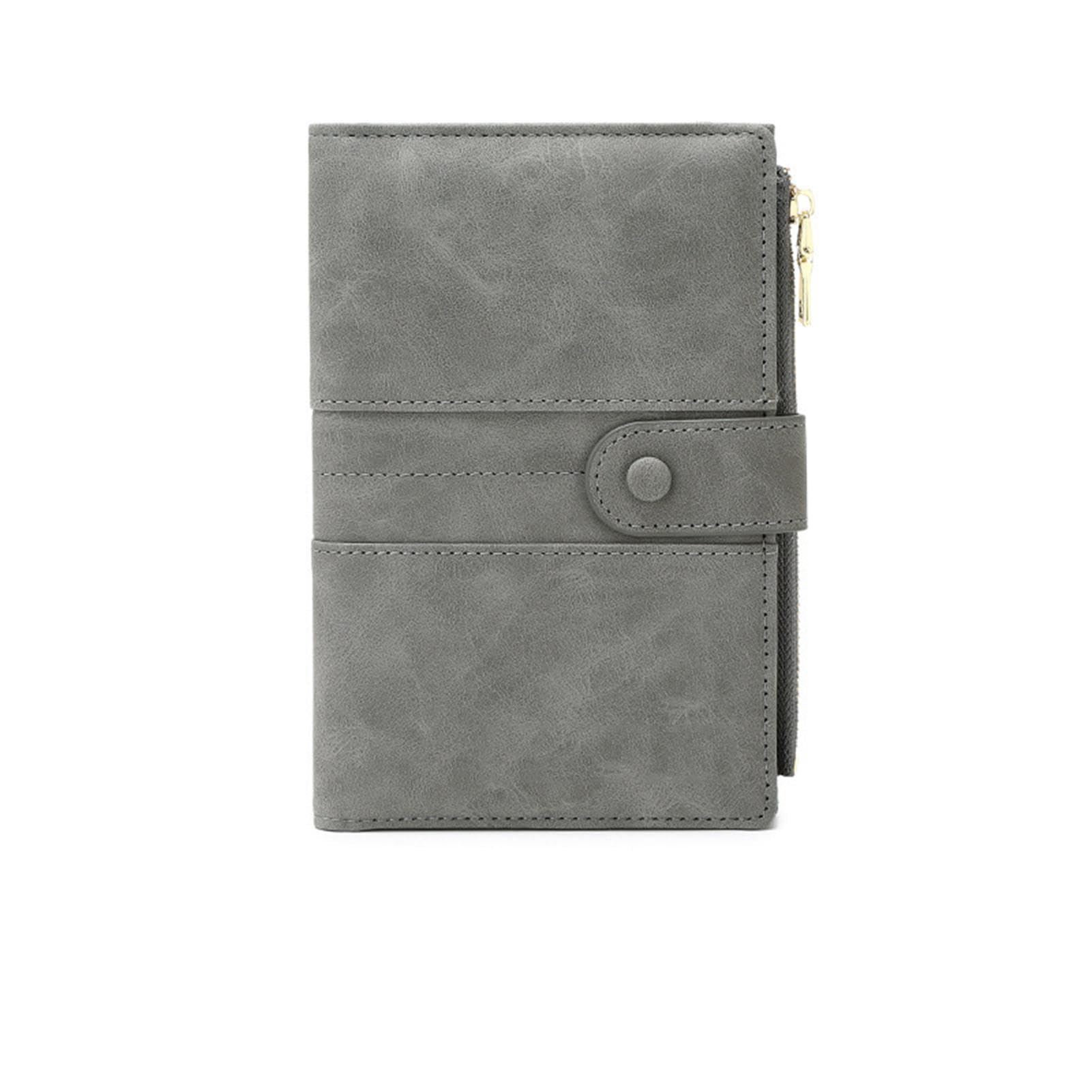 Étui pour passeport en cuir PU gris : protégez vos documents avec la fermeture à boucle