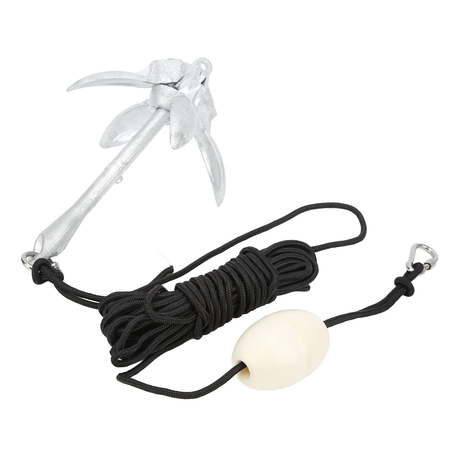 Juego De Ancla Plegable, Kit De Ancla Plegable Portátil De 4 Dientes De 3,5 Libras con Cuerda De 25 Pies, Ideal para Veleros Marinos, Kayak, Canoa Y Embarcaciones