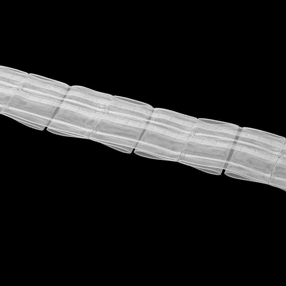 Oz-Is Dar Tekstil Gardinenband 50 Meter Flachfalten 50 mm 1:3.0 100% Polyester Transparent Faltenband zum Annähen für Vorhänge und Gardinen 4426MP