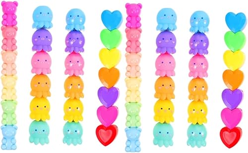 STOBOK 50 marcadores desmontables pastel para escritura con forma de información, para niños, oficina, pulpo, dibujo, para graffiti de colores,