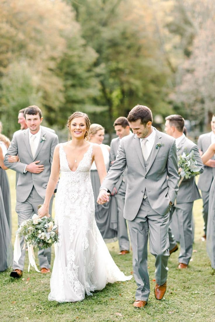 Wangyue Men's Suits 3 Piece Slim Fit Wedding Suits for Men Two Button Jacket Vest Pants Set Prom Dinner