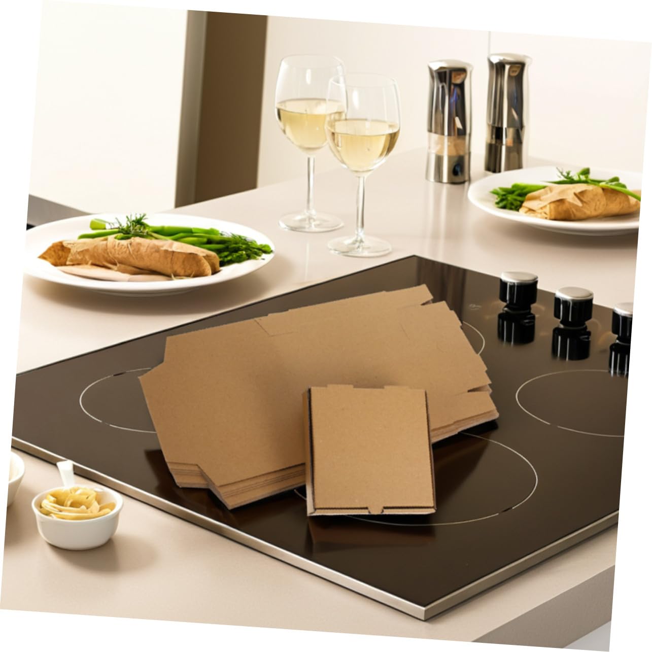 Alipis 20 Cajas de Pizza Kraft Planas, Contenedores de Cartón para Llevar Diseño Sencillo y Protección Duradera para Uso en Comida para Llevar