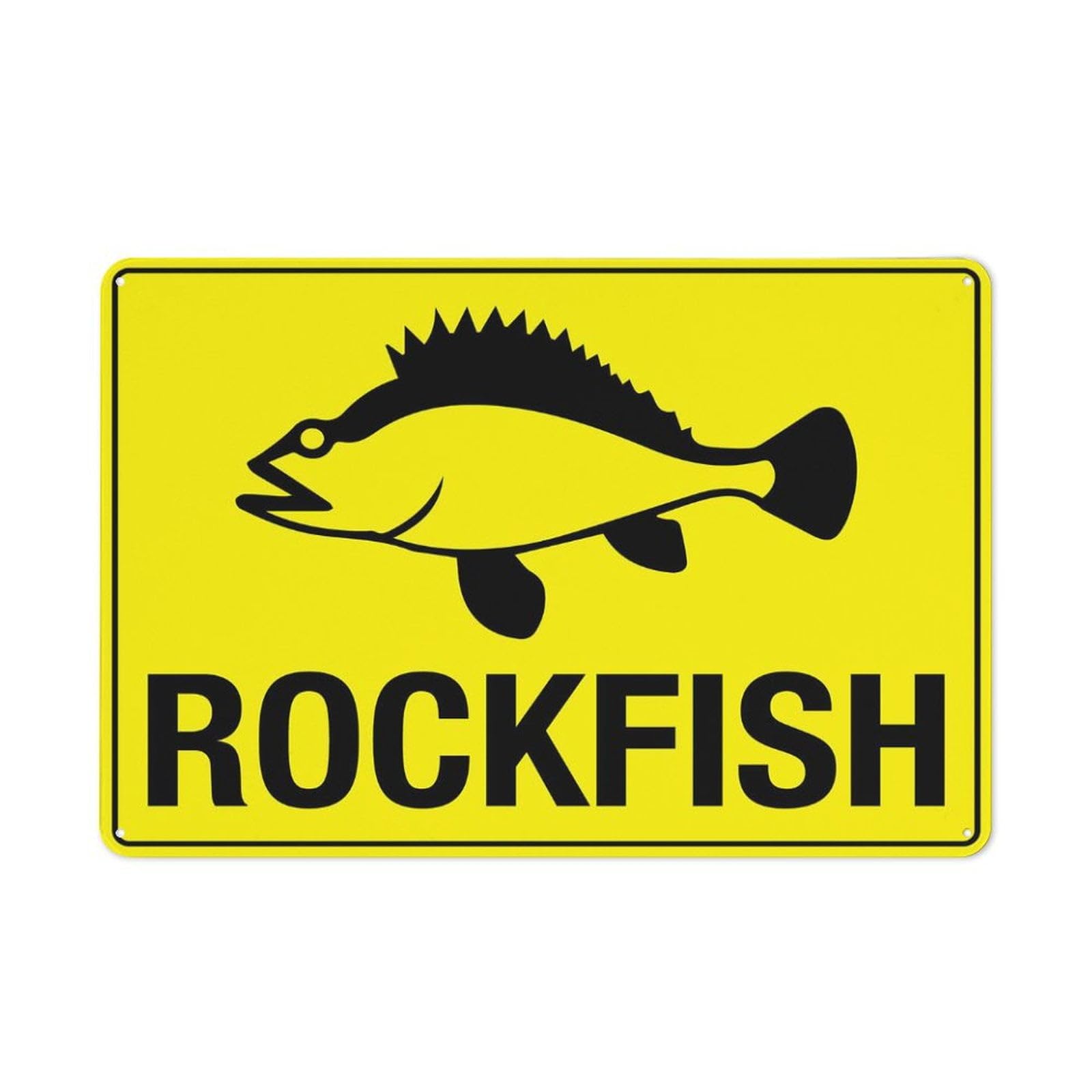 Rockfish Sign Outdoor Metal Sign - 12 X 8 Metal Signs For Business, Workplace, Office, Home, Delivery Signs, Road Signs, Garden Signs