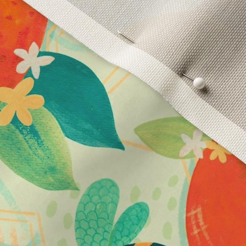 Spoonflower Fabric - Bees Oranges Citrus Summertime Fruit Country Printed on Upholstery Velvet Fabric Fat Quarter - Upholstery Home Decor Bottomweight Apparel